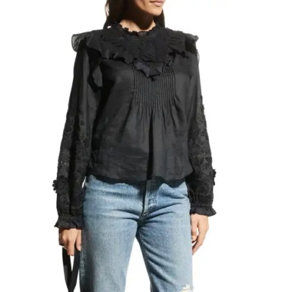 Veronica Beard Espalier Embroidered Blouse